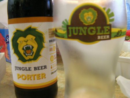 bottle of Jungle Beer brand porter beer