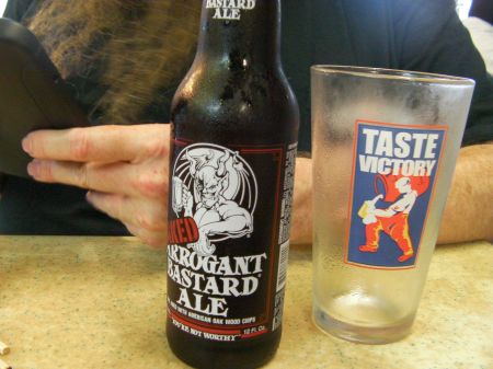 bottle of Stone Brewing Arrogant Bastard Ale