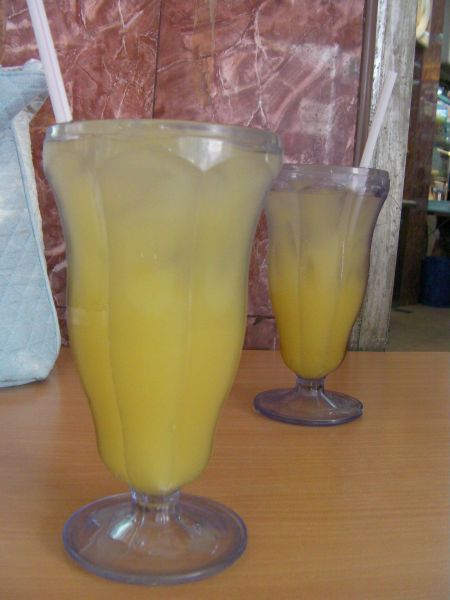Lime Juice parfait glass of yellow juice