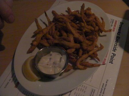 Whitebait Appetizer plate of deep fried tiny fish