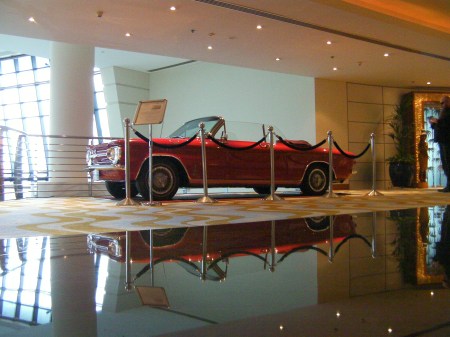 Corvair Reflected red Corvair classic convertible