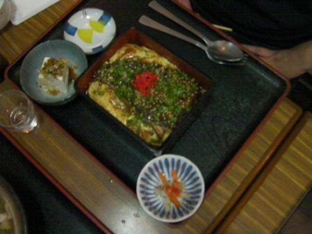 Eel eel, scrambled egg, rice