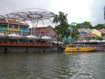 Clarke Quay seen from the river