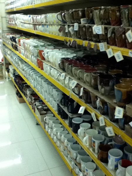 Mug Aisle entire store aisle with nothing but coffee mugs