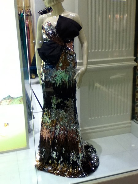 Bow gown black sequin gown with a huge black bow
