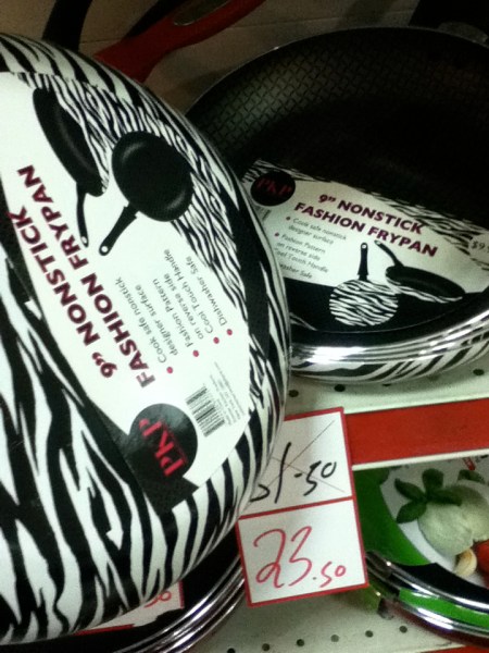 Zebra Striped Fry Pan black and white striped frying pans