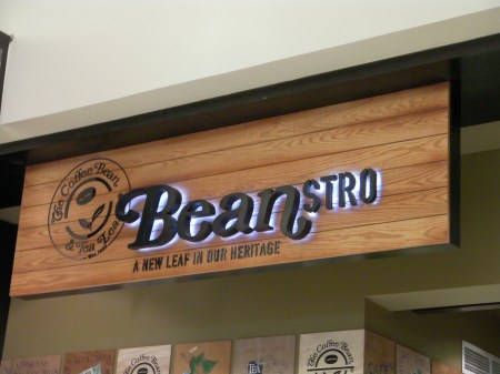 sign stating Beanstro a new leaf in our heritage