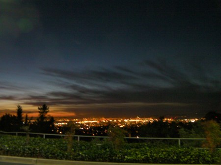 view from same hill at night