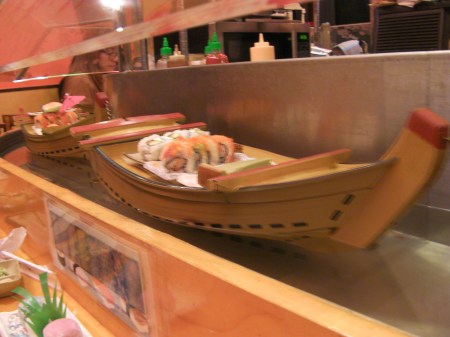 sushi water conveyor with small boat