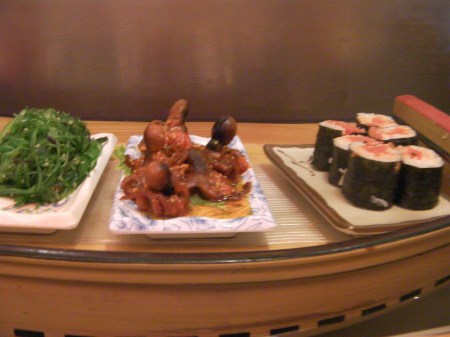 sushi dish of small octopi