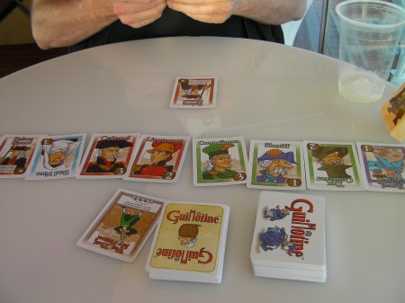card game spread across a table