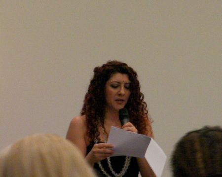 beautiful woman reading poetry