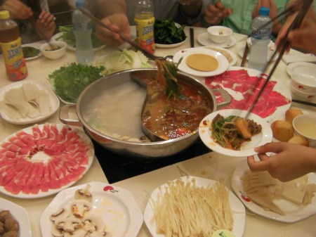 table full of food  