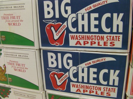 box of Washington State apples