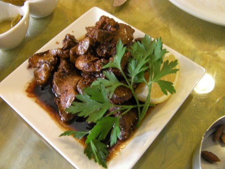 plate of chicken livers