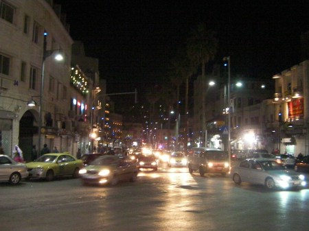 downtown Amman at night