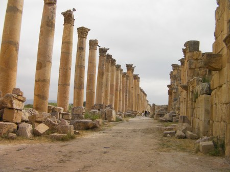 Roman street lined with columns