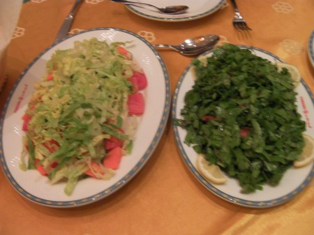 green salad and rocca salad