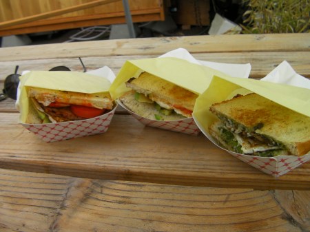 three sandwiches