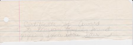handwritten note on notebook paper