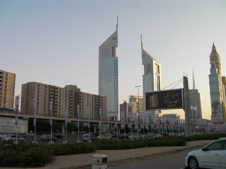 Dubai skyline including the Emirates Towers