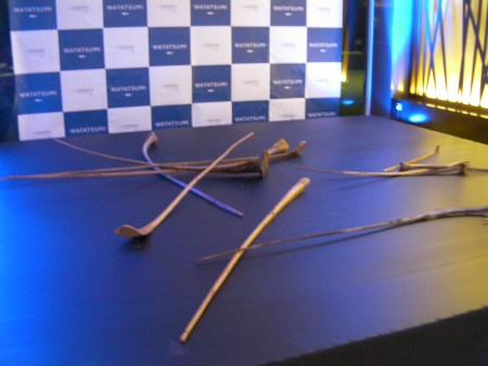 sticks in a jumble on the floor