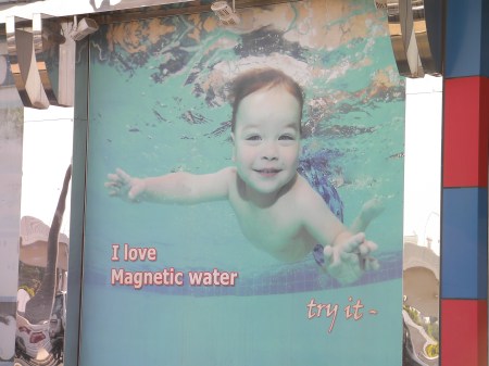 picture of baby swimming "I love magnetic water...try it."