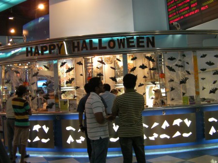 Halloween decorations at the cinema