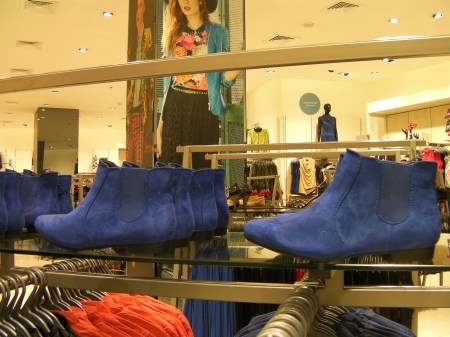 blue ankle boots