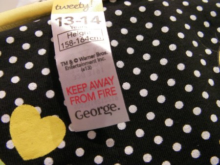 tag on underpants