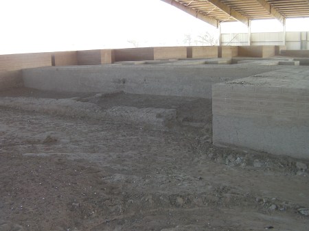 partially restored stone structure