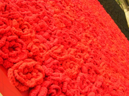 large crocheted rosettes