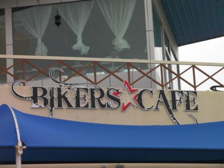 Biker's Cafe restaurant sign