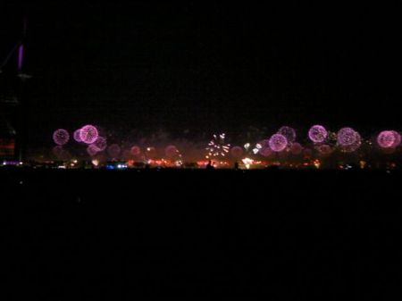 fireworks on the Palm Jumeirah island