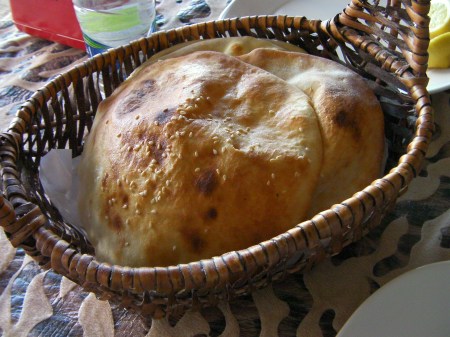 basket of fresh pocket bread