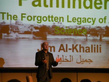 Jim Al-Khalili presenting about his book Pathfinders