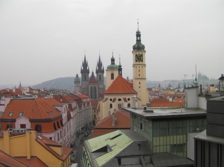 view of Prague from a rooftop