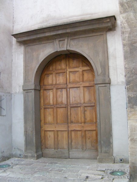 arched wooden door