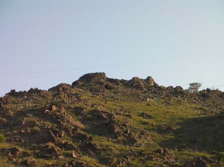close up of fort ruins at top of the hill