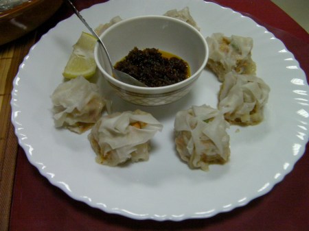 plate of shrimp dumplings