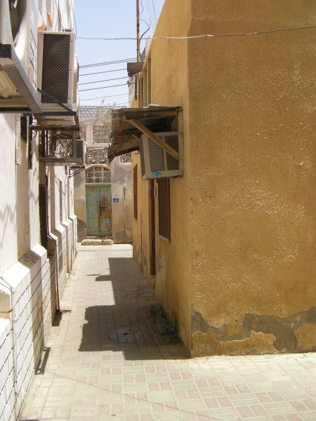 narrow paved alley