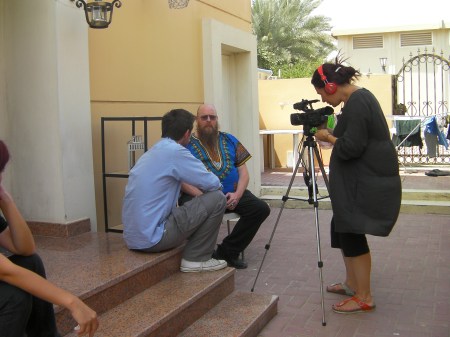 two actors and camera operating director