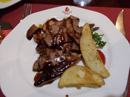 dinner plate with meat and potatoes