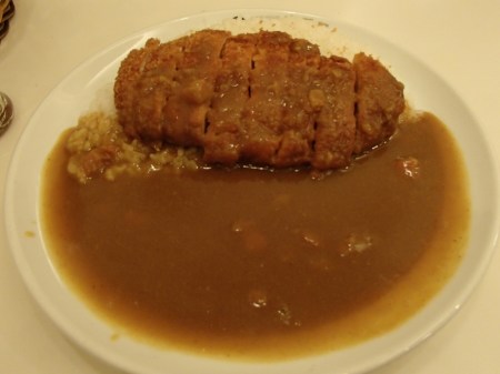 breaded pork cutlet with rice and gravy