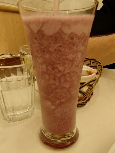 glass of purple drink