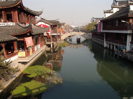 canal between old style Chinese houses