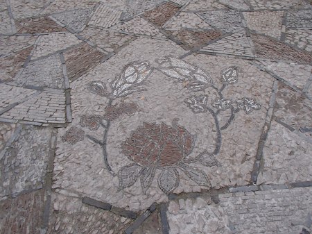 mosaic of lotus blossoms