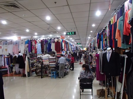 Booths selling tailor made clothes