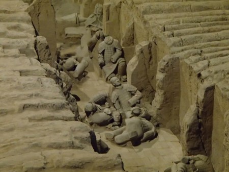 terracotta statues as found in broken pieces