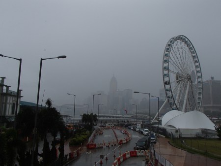 Hong Kong Observation Wheel and heavy rain